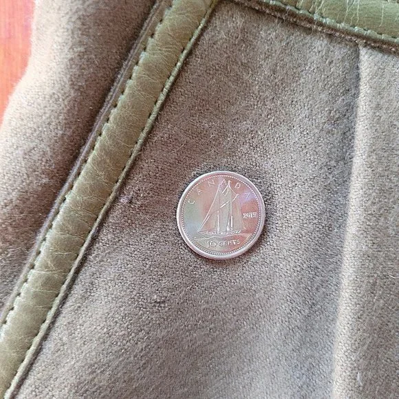 Vintage French Wool Skirt Olive Red Pencil, sz 2 - Picture 9 of 14